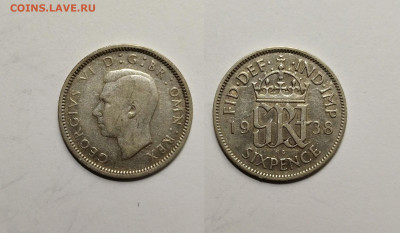 Великобритания 6 пенсов 1938 г Георг VI - 10.11 - IMG_20220327_181654