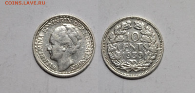 Нидерланды 10 центов 1939 года Вильгельмина - 10.11 - IMG_20220515_120300