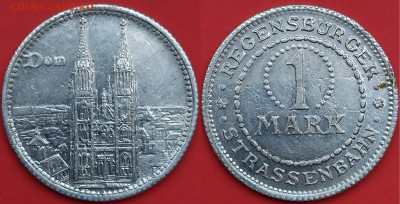 1 марка, трамвайный нотгельд Регенсбурга, собор св. Петра - Кафедральный собор Святого Петра