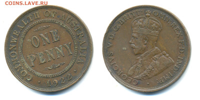 Австралия 1 пенни, 1922 до 10.11 - Austr1p1922