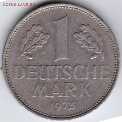 ФРГ 1 марка 1973 г. G до 14.11.22 г. в 23.00 - 050