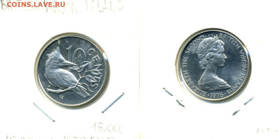 Британские Виргинские острова 10 центов, PROOF 1976 до 10.11 - Virgin10c1976