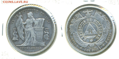 Гондурас 1 песо, 1890 до 10.11 - Hond1peso1890