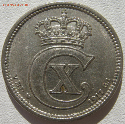 Дания 10 эре 1917 моногорамма короля Кристиана X до 11.11. - IMG_7846.JPG