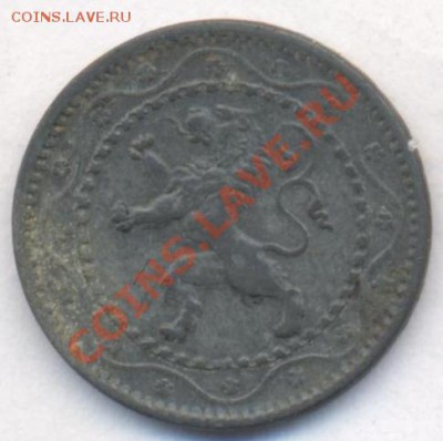 Бельгия 5 сантимов 1916 г. Цинк.До 4.12.11 г. 21-00 МСК. - 5 сант.1