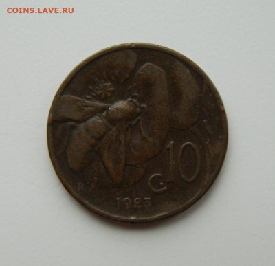 Италия 10 чентезимо 1923 г. (Фауна) до 15.11.22 - DSCN4162.JPG