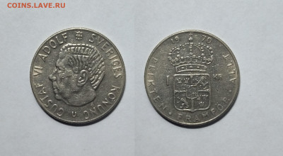 Швеция 1 крона 1970 года Густав VI - 13.11 - IMG_20221108_074559