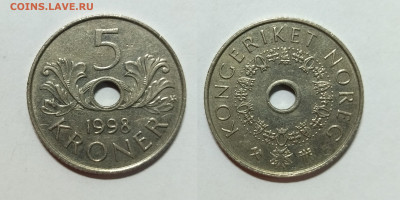 Норвегия 5 крон 1998 года Харальд V - 13.11 - IMG_20221109_070038