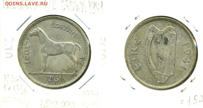Ирландия ½ кроны, 1941 до 14.11 - 1_2kr1941