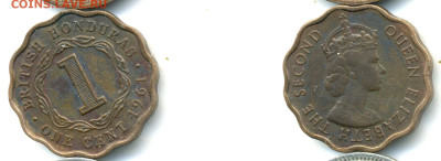 Британский Гондурас 1 цент, 1961 до 14.11 - Hondyr1c1961