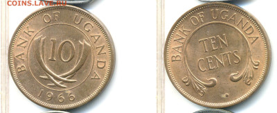 Уганда 10 центов, 1966 до 14.11 - Uganda10c1966