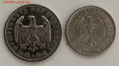 Германия 1 марка 1934F 50 рейхспфенигов 1935A - B61FFB7E-17EB-48F4-883A-86AE320A1DEB
