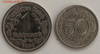 Германия 1 марка 1934F 50 рейхспфенигов 1935A - 98F9D686-74B7-463A-94A0-C59CAF72EC00