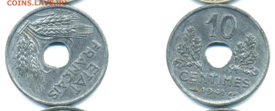 Франция 10 сантимов, 1941 до 14.11 - Fran10c1941