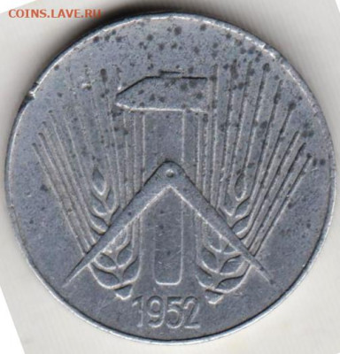 ГДР 10 пфеннигов 1952 г. Е до 18.11.22 г. в 23.00 - 037