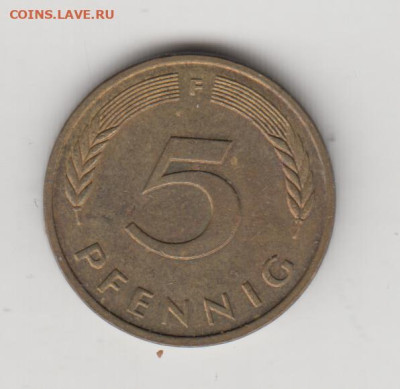 ГЕРМАНИЯ 5 пфеннигов 1991 г. F до 18.11.22 г. в 23.00 - 079