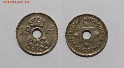 Британская Новая Гвинея 3 пенса 1944 г Георг VI - 16.11 - IMG_20221111_200843_1