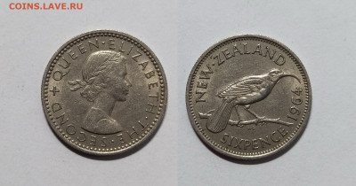 Новая Зеландия 6 пенсов 1964 г Елизавета II - 16.11 - IMG_20221111_201000