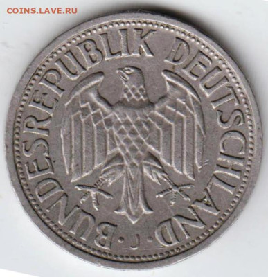 ФРГ 1 марка 1962 г. J  до 21.11.22 г. в 23.00 - 004