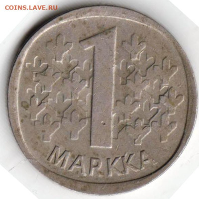 ФИНЛЯНДИЯ 1 марка 1989 г. до 22.11.22 г. в 23.00 - 038
