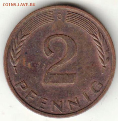 ФРГ 2 пфеннига 1984 г. G до 22.11.22 в 23.00 - 043