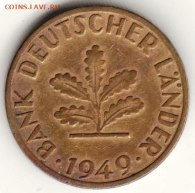 ФРГ 5 пфеннигов 1949 г. J до 22.11.22 в 23.00 - 015