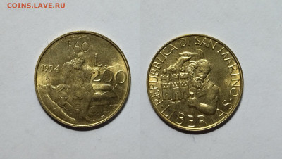 Сан-Марино 200 лир 1994 года, без оборота - 20.11 - IMG_20221116_192134