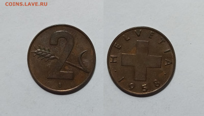 Швейцария 2 рапена 1958 года - 20.11 - IMG_20221116_194238