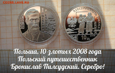 Польша 10 злотых 2008 Пилсудский. До 22.11. в 22:00 - 3