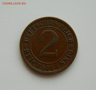 Германия 2 рейхспфеннига 1924 г. "F" до 23.11.22 - DSCN4287.JPG