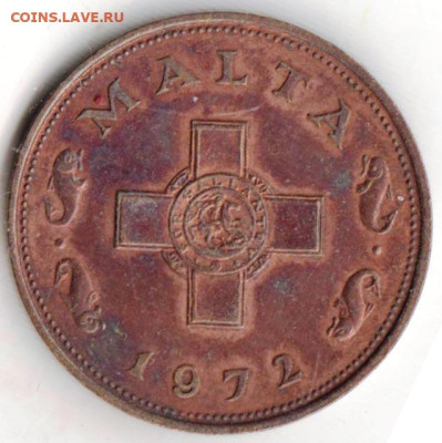 МАЛЬТА 1 цент 1972 т. до 25.11.22 г. в 23.00 - 001