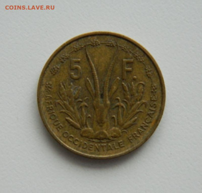 Французская Западная Африка 5 франков 1956г(Фауна) до 24.11. - DSCN4400.JPG