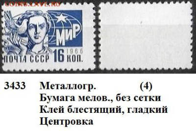 Стандартные марки СССР 1968. 11 ст. выпуск. № 3433 металлогр - 3433 (4) центровка