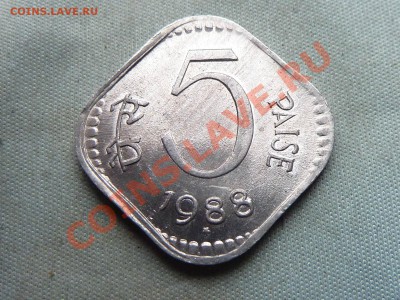 ИНДИЯ 5пайса 1988г. КВАДРАТНАЯ UNC  до 9.12.11 в 22-00 - MEMO0073.JPG