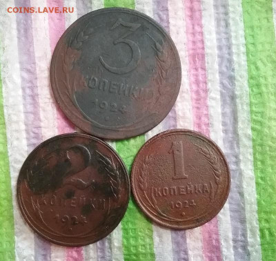 3 монеты 1924: 1 коп, 2 коп, 3 коп до 28.11.2022 в 22 Мск - 20221123_140751 а