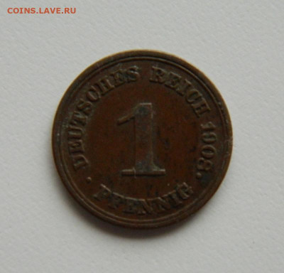 Германия 1 пфенниг 1908 г. "Е" до 01.22.22 - DSCN4600.JPG