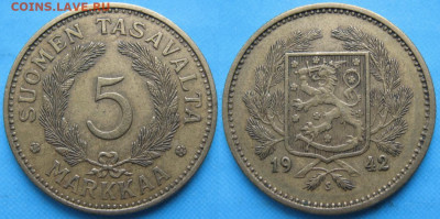 Финляндия 5 марок 1942 до 04-12-22 в 22:00 - Финляндия 5 марок 1942 S    5040
