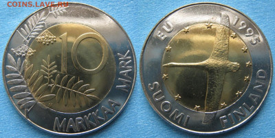 Финляндия 10 марок 1995 до 04-12-22 в 22:00 - Финляндия 10 марок 1995    196-ак12-4300