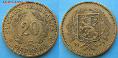 Финляндия 20 марок 1937 до 05-12-22 в 22:00 - Финляндия 20 марок 1937    120-ак20-3196