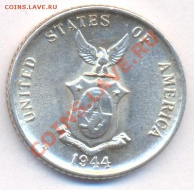 Ag  Филиппины 20 центов 1944 г. До 9.12.11 г. 21-00 МС - Фил 20