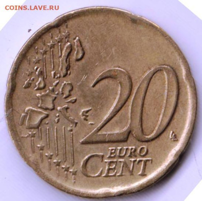 ГРЕЦИЯ 20 евроцентов (лепта) 2002 г. до 07.12.22 г. в 23.00 - 036