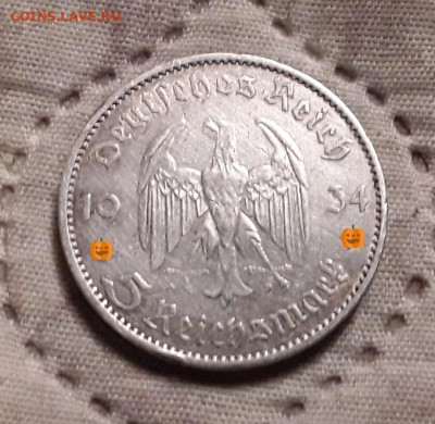 Германия. 5 марок 1934 г. А. Кирха. До 04.12.22. - 20221201_170408