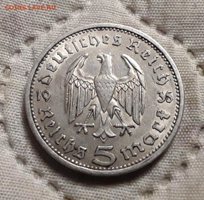 Германия. 5 марок 1935 г. А. Гинденбург. До 04.12.22. - 20221201_184935