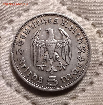 Германия. 5 марок 1935 г. F. Гинденбург. До 04.12.22. - 20221201_185242