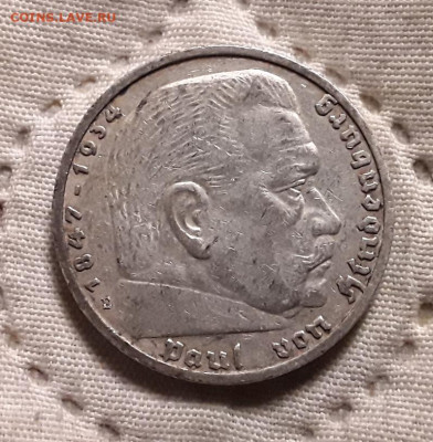 Германия. 5 марок 1936 г. E. Гинденбург. До 04.12.22. - 20221201_233458
