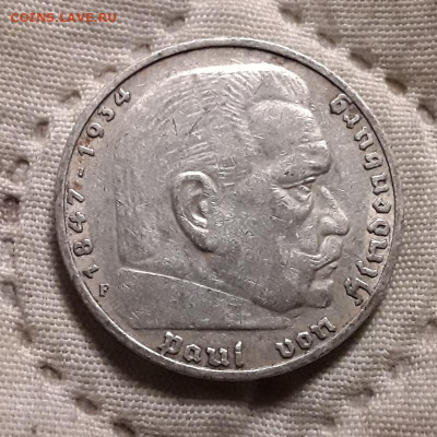 Германия. 5 марок 1936 г. F. Гинденбург. До 04.12.22. - 20221201_234428