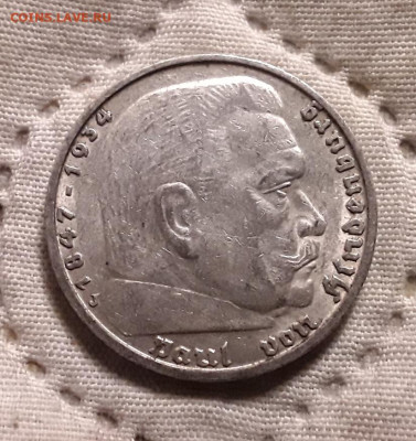 Германия. 5 марок 1938 г. J. Гинденбург. До 04.12.22. - 20221202_000459