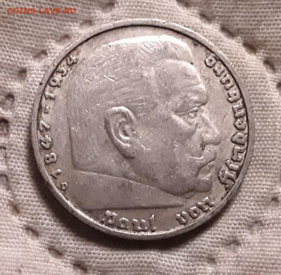 Германия. 5 марок 1938 г. D. Гинденбург. До 04.12.22. - 20221202_001005