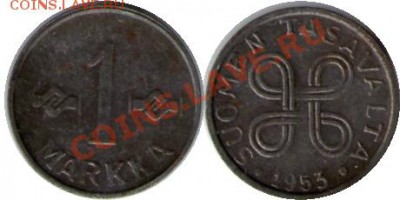 >L< Финляндия 1 марка 1953 до 10.12.11 16:00 - Финляндия_1_марка_53