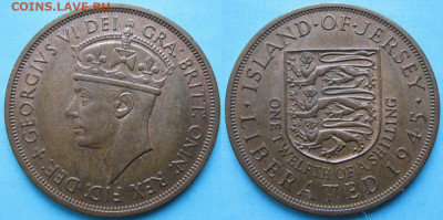 12 шиллинга 1945 до 11-12-22 в 22:00 - Джерси пенни 1945    467-1